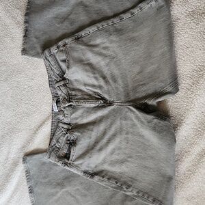 Gray Casual High Waist Wide Leg Jeans